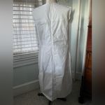 Boden Tamara Sleeveless Boat Neck White Cotton Chino Woven Dress Size 12 Long Photo 3