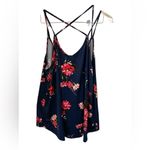 PaperMoon  Women Top Size 3X Blue Multi Floral Spaghetti Straps Blouse‎ Photo 3