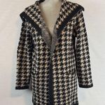 Max Studio  Women's Houndstooth Jacquard Open-front Cardigan In Black Photo 3