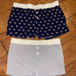 Navy teddy bear and Gray Pajama Shorts Set size large never worn Blue Photo 0