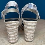 Marc Fisher  Maiseey Espadrille Wedge Sandals White Snake Size 8.5 Photo 2