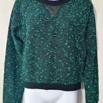 Hunter Dixon Textured Knit Sweater Green Black Long Sleeve Size Small Photo 0