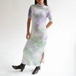 Free People Find Me Now Helene Amethyst Tie-Dye Velvet Pleated Midi Dress XS Photo 9