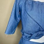 ZARA Denim Off Shoulder Raw Trim Knot Cut Out Playsuit Back Teardrop Romper Sm Photo 3