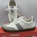 J Sport Cecily Women’s Sneaker Suede White/Grey Low Top Shoes Size 7.5 US White Photo 0