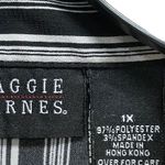 Maggie Barnes  1X Shirt Top Black White Stripe Button Down Front Stretch Woman Photo 5