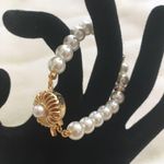 Small Pearl Rhinestone Bracelet Gold Photo 6
