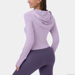 Halara NEW Hooded Drawstring Cut Out Cropped Casual Hoodie Sweatshirt Photo 2