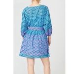 J. Crew blue block print dolman sleeve dress size small Photo 13