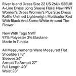 River Island Dress Size 22 US 26Uk 52EUR A-Line Dress Long Sleeve Floral New NWT Photo 1