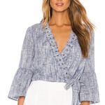 Tularosa  Revolve Estelle Cotton Top in Deep Blue Size S Photo 0