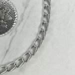 Womens Silver Tone Chain Belt Lion Crest Charm Y2K Festival XS ✨ Photo 6