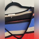 Trina Turk Womens Striped V-Neck Long Sleeve Dress Multi Colored Sheer Knit XS Photo 2