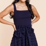 Francesca's Blue Aria Clip Dot Mini Dress Photo 0