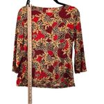 JM Collection Leopard‎ Print Blouse Red Medium Petite Photo 9