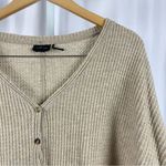 Urban Outfitters  Out From Under Medium Waffle Knit Oatmeal Boxy V Neck Sweater Photo 4