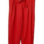 Madewell Drapey Paperbag High Waisted Tie Red Pants Women’s Size 2 NEW L0375 Photo 0