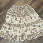 Vintage Chaus Midi Skirt Size 14‎ Pleated Boho Geometric Brown Tan Earth Tones Photo 0