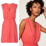 Thakoon Teaberry V neck Dress Sz 6 Coral Pink Effortless Chic Feminine ASOTV Photo 5