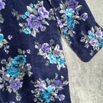 Miss Elaine Robe Womens Large Blue Floral Fleece Winter Housecoat Boho Granny Photo 5
