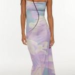 Motel Rocks NWT Motel Norila Floral Knit Maxi Dress Size Large purple orchids Photo 0