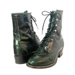 Laredo  Leather Kiltie Logger Boots Dark Emerald Green Lace-Up Women’s Size 6 Photo 1