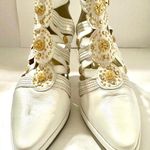 Vintage Italian Leather Tre In High Heel Pumps Size 6 EU 36.5 White Photo 0