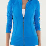 Lululemon  Asana Zip Up Jacket Womens 2 Blue Fitted Athleisure Yoga Photo 0