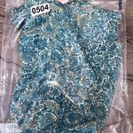 Anthropologie Raga‎ Catalina Floral Surplice Beaded Romper deep v neck Teal Size small Photo 5