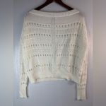 Soho  Jeans XL Open Knit Long Sleeved Popover Top in White Photo 4