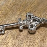 Judith Ripka  Sterling Silver CZ Amethyst Fleur-de-lis Key Enhancer Pendant Photo 5