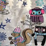 Scrubstar  winter wonderland owl squirrel raccoon scrub top women's size M scrubs Photo 2