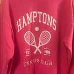 The Hamptons Tennis Pink Fleece Vintage Style Oversized Crewneck Sweatshirt XL Photo 2