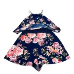 Lulus In the Garden Navy Blue Floral Print Romper Dress Size M Photo 7