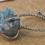 Millie Twist Natural Stone Open Size Ring, Adjustable, Apatite Photo 2
