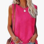 🦋 MagicMK Pink Sleeveless Tank Top Muscle Tee Spring Barbie 2XL XXL Casual Photo 0