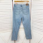 American Eagle  Mom Jeans High Rise Straight Leg Distressed Ripped Knee Blue 6 Photo 1