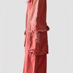Pink Coral Ombré Wide Leg Cargo Denim Pants Cotton Y2K Streetwear Sz Small Photo 4