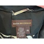 Dana Buchman  Black Trench Coat Zebra Lining Mandarin‎ Collar sz XS Weathergear Photo 4