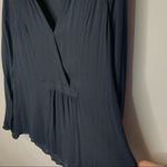 EXPRESS  Black Long Sleeve Babydoll Blouse Rayon Top Sz Small Photo 3