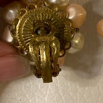 Vintage White & Pink Faux Pearl Clip On Women's Earrings Photo 3