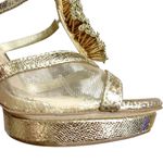 Ganni Gianni Bini Gold Metallic Heels Size 8 Holiday Party Going Out Sparkly Platform Photo 8