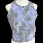 Athleta ‎ Crop Tank Top 1X Blue Gray Stretch Gym Support Plus Size Workout Active Photo 0
