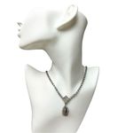 Special occasion clear rhinestone bridal/prom/ rhinestone necklace with pearl pe Silver Photo 4