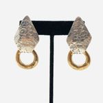 Hand tooled artisan sterling/brass earring, 19.6g Photo 2