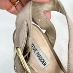 Steve Madden Showntel Platform Wedge Sandal Strappy Suede Neutral Tan Size 9M Photo 6