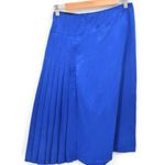 Miu Miu Satin Pleated A-Linen Midi Skirt in Royal Blue Women's 40 US 4 Photo 0