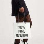 “100% PURE MOSCHINO” White Leather Shoulder Bag, New with Tag Photo 15