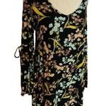 Xhilaration Vtg Y2K bright floral bell sleeve mini dress Photo 0