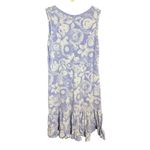 Fresh Produce Lavender White Floral Swirl Pattern 100% Cotton Tank Dress Sz S Photo 1
